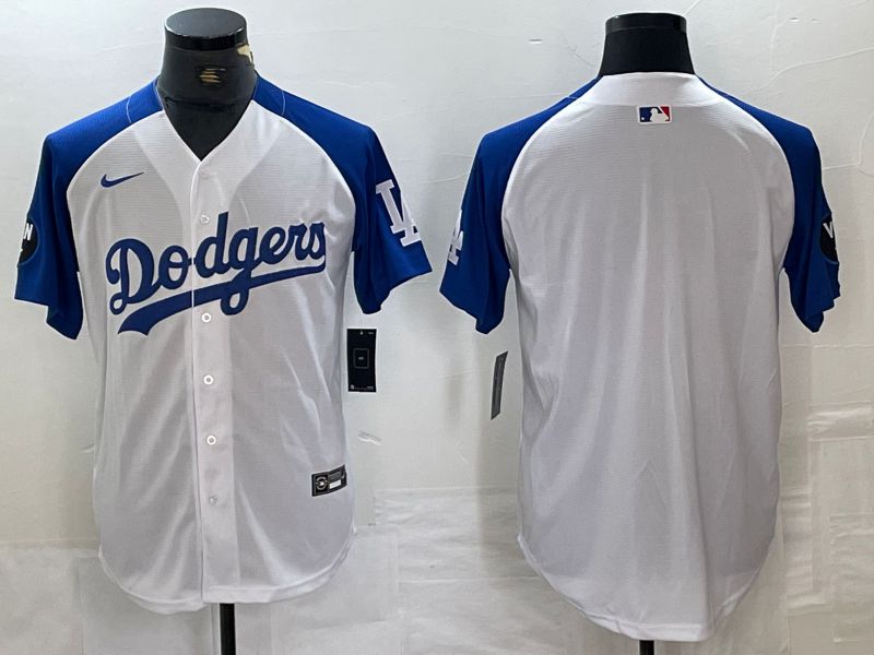 Men Los Angeles Dodgers Blank White Fashion Nike Game MLB Jersey style 9